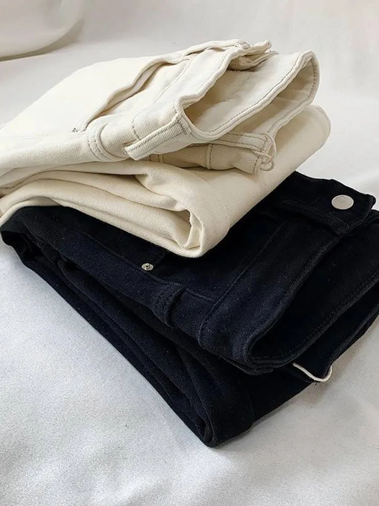 Vintage High Waisted Thick Denim Pants Women's Casual Streetwear Ankle-length Jeans Plush Straight Retro Fashion Harem Vaqueros