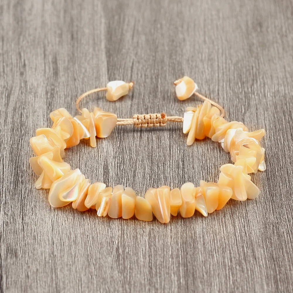 2023 Bohemia Natural Shell Bracelet for Women Men Irregular Beach Handmade Adjustable Size Bangle Fashion Jewelry Halloween Gift
