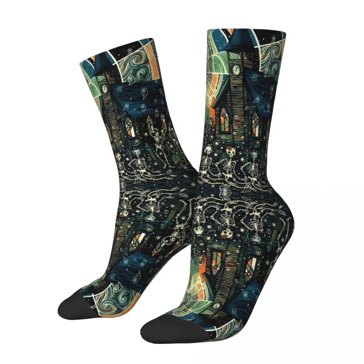 Artistic Features Sock Printed Man Polyester