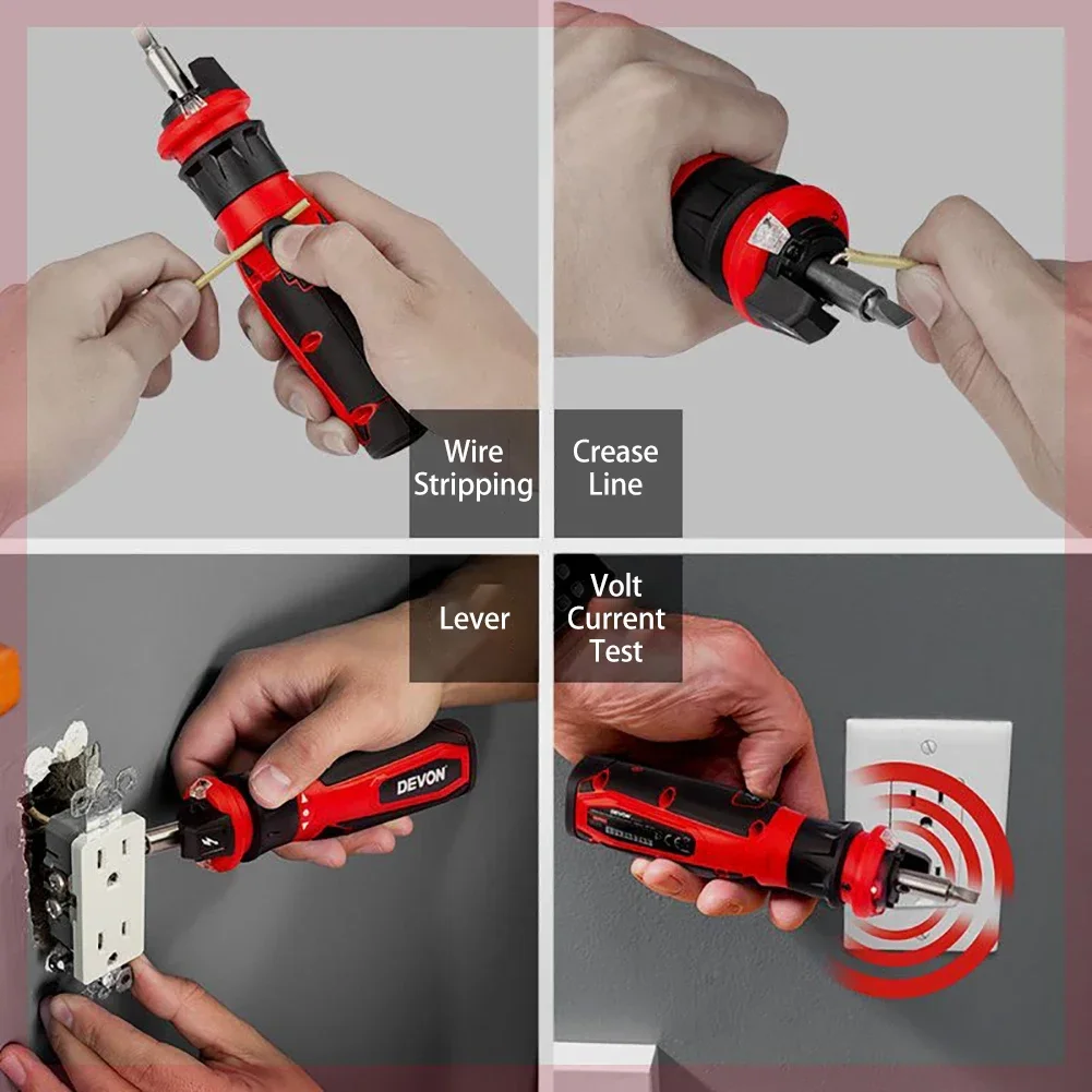 Devon 4V Mini Electrical Screwdriver Set 5612 5616 Smart Cordless Electric Screw Driver USB Rechargeable Handle