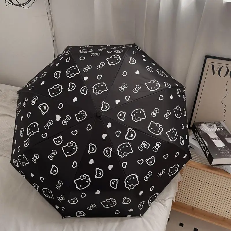 

Sweet Anime Kawaii Sanrio Ins Hello Kitty Automatic Umbrella Cute Cartoon Rain Sunshine Uv Protection Folding Umbrella Gifts