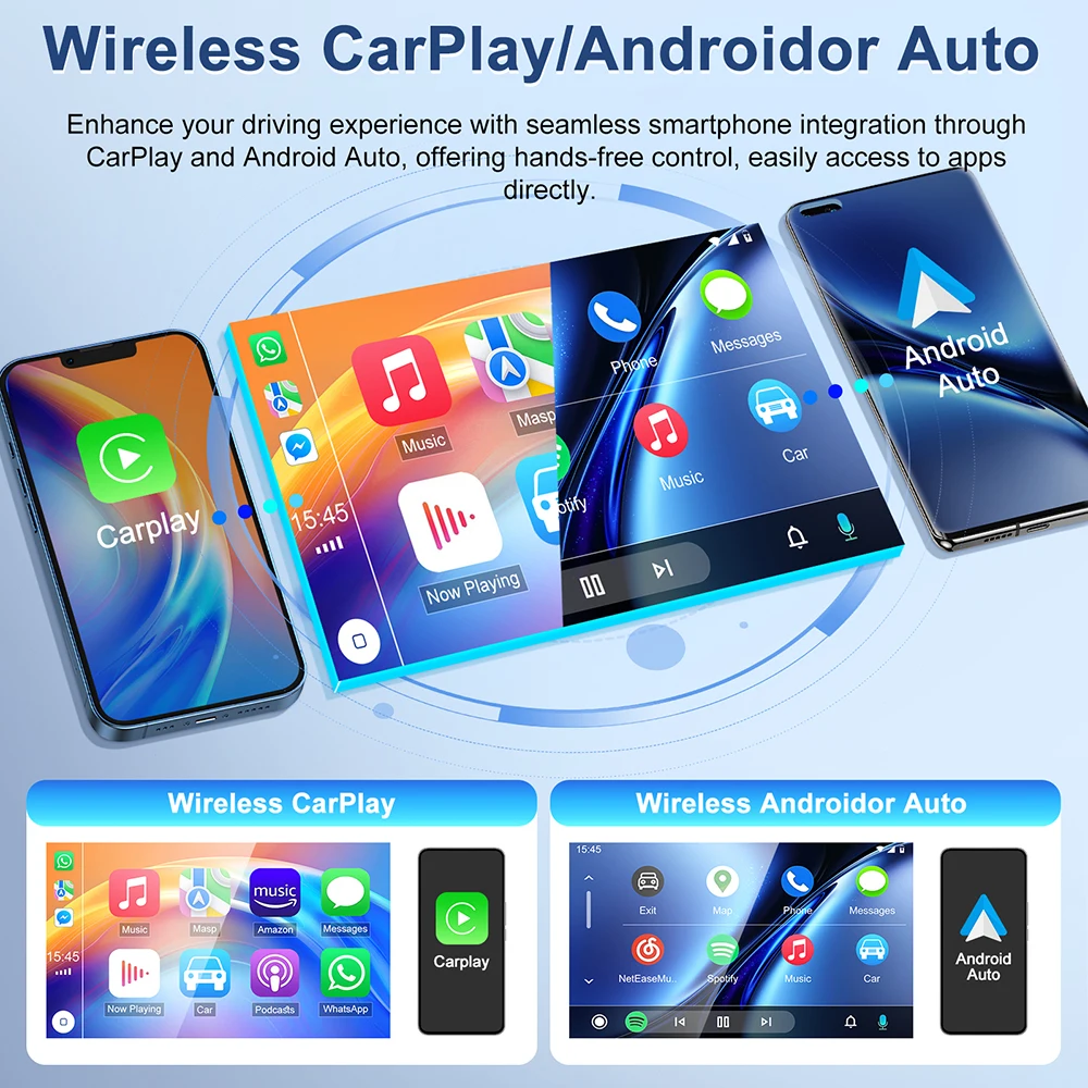 8in IPS Touchscreen Car Screen Radio Player 2+32G Android 15 Car Stereo for Chevrolet Silverado 2007-2018 GMT900/K2XX, for Chevrolet Tahoe 2007-2014 GMT900 with Wireless Carplay Android Auto GPS WiFi Bluetooth SWC Mirror Link Split Screen view 7