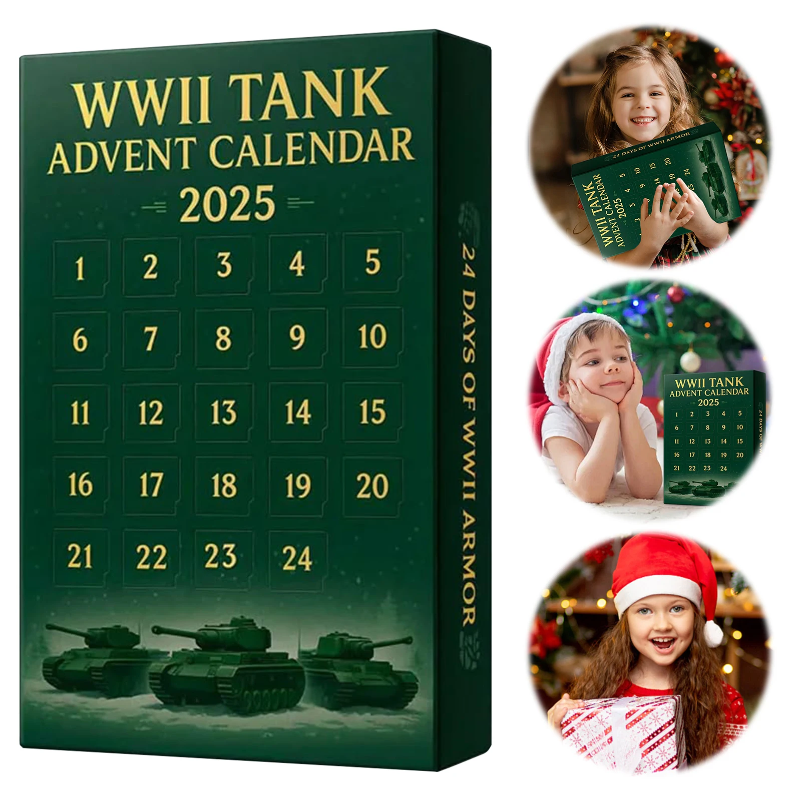 WWII Tank 24 Days Christmas Countdown Calendar Christmas Advent Calendar Xmas Countdown Calendar Surprise Gifts for Collectors