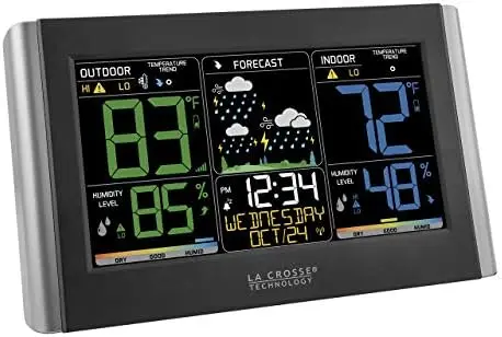 La Crosse Weather Station - Wireless, Large Display, Temp, Humidity, Alerts, Black