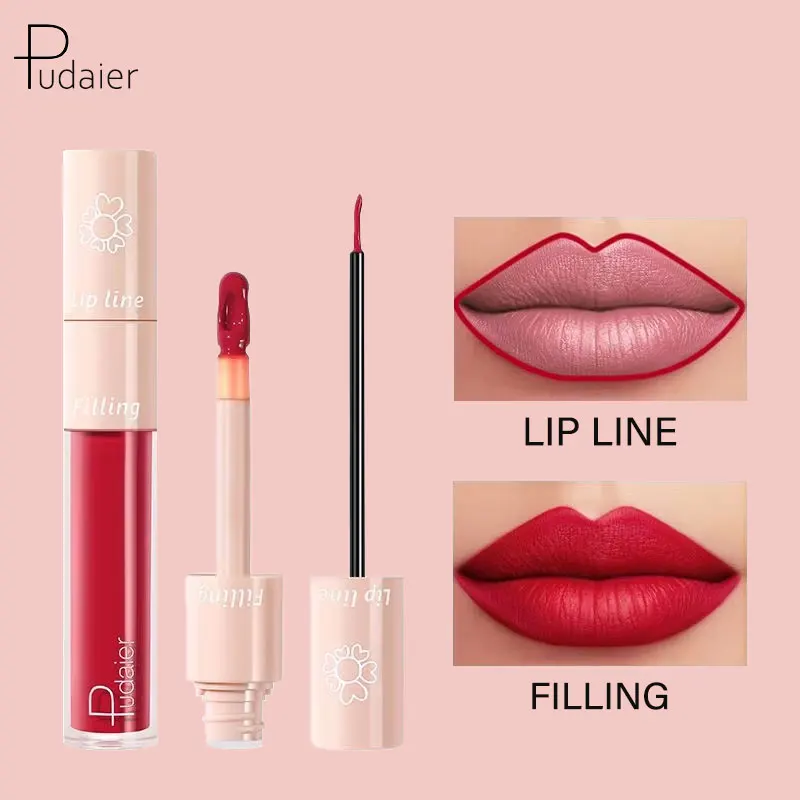 Pudaier 20 Colors Double-Ended Liquid Matte Lipstick Delicate Smooth Lip Line Lip Gloss Moisturizing Lip Cosmetic Makeup