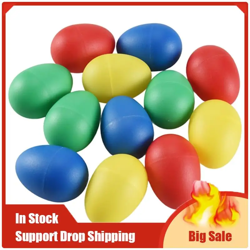 A35F Perfect 12Pcs Plastic Egg Shakers Set With 4 Different Colors,Percussion Musical Egg Maracas Child Kids