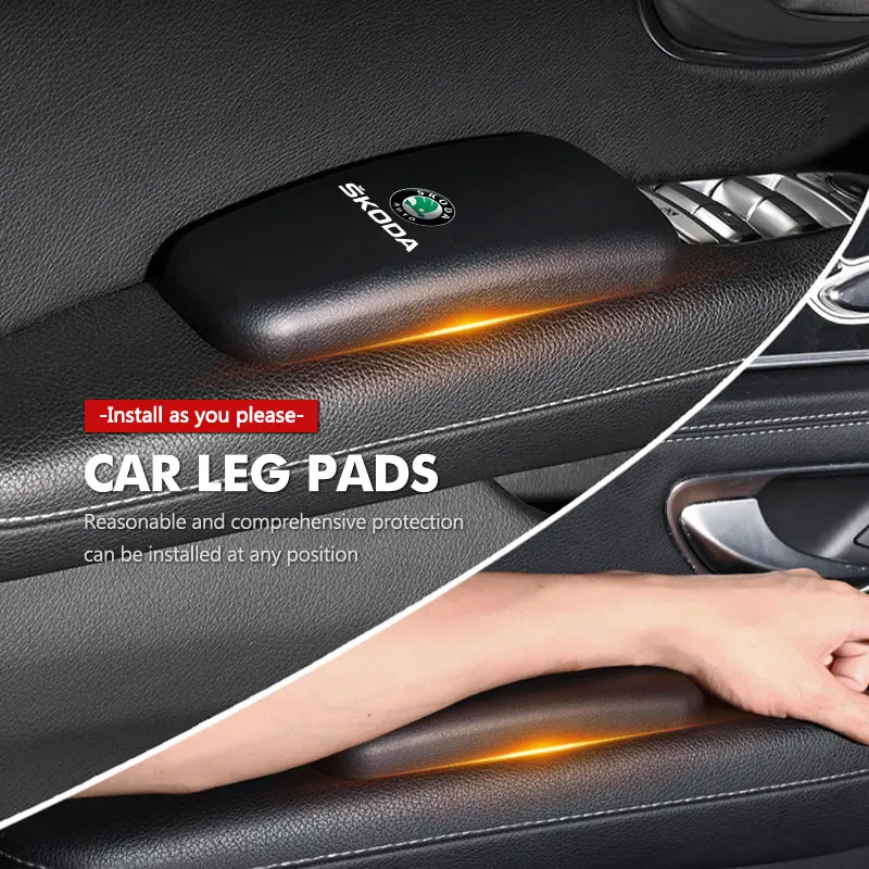 For Skoda Car Knee Leg Padding Pads Car Door Armrest Cushion Foot Pad Rapid Kodiaq Karoq Fabia Kamiq MK3 Roomster Enyaq view 5