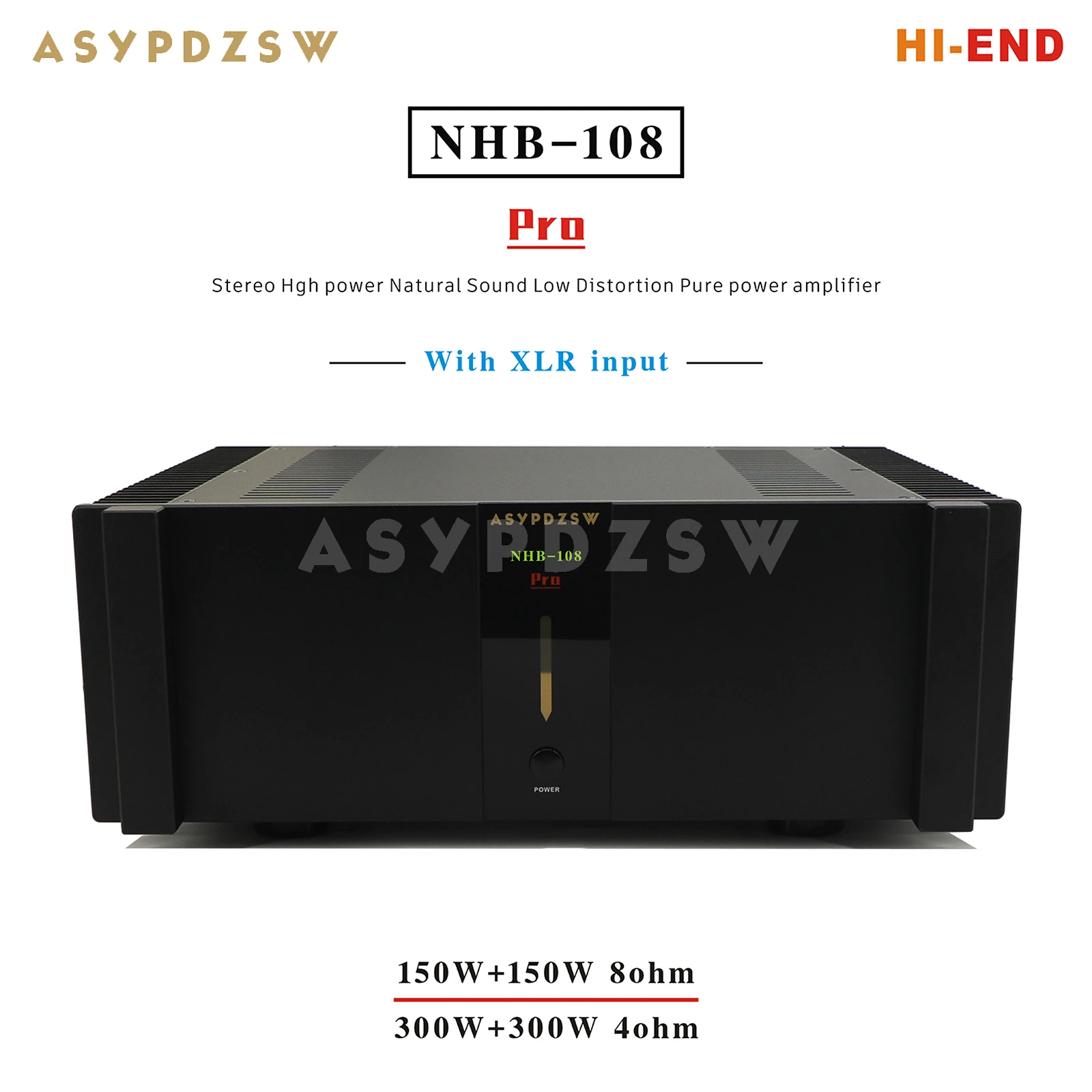 HI-END 108P NHB-108 Pro Стерео Hgh мощность Природный звук Низкое искажение Чистый усилитель мощности 150 Вт--300 Вт 4-8 Ом