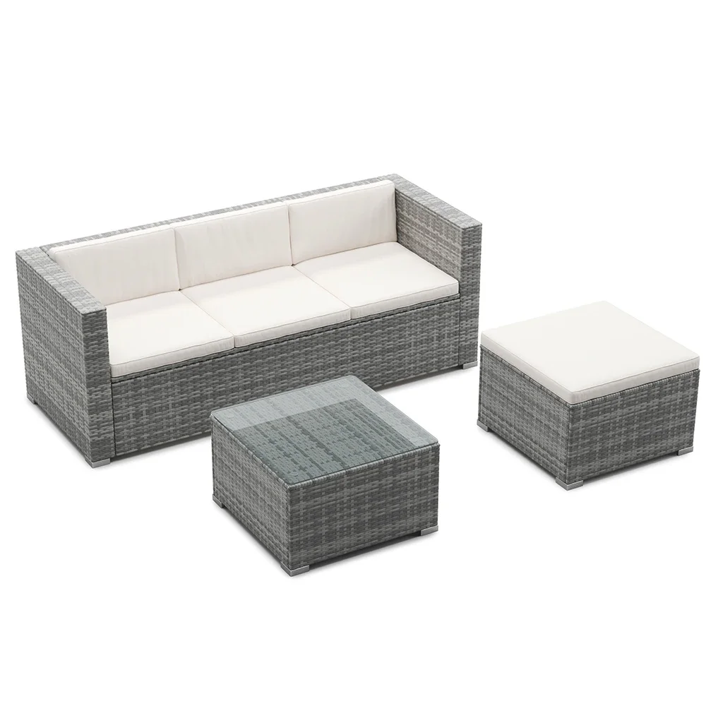 

Garden Leisure Steel Rattan Sofa Set Wholesale Retailer 3 pcs Outdoor Furniture Material Origin Type General Product Wicker