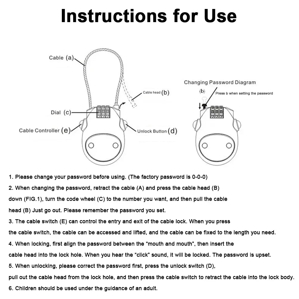 Motorrad Stahl Kabel Code Lock Koffer Auto Schlitten Teleskop Draht Seil Schloss Helm Hochpräzise Code Rad Passwort Lock – Detail 7