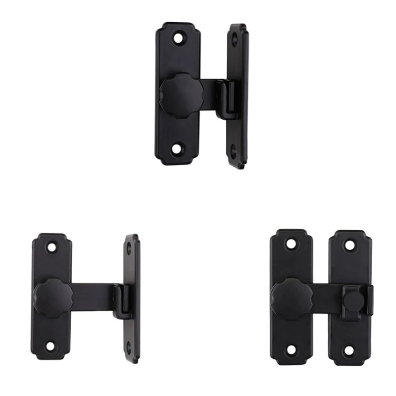 

Latch Hasp Stainless Steel Hardware Buckle Home Durable Black Sliding Gate Barn Door Lock