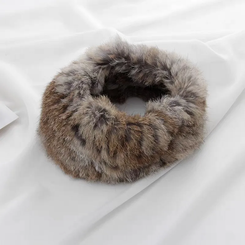 Autumn Winter Women Men Imitation Rabbit Fur Headband Elastic Hair Band for Ladies Warm Empty Top Plush Hat Hair Accessoriess