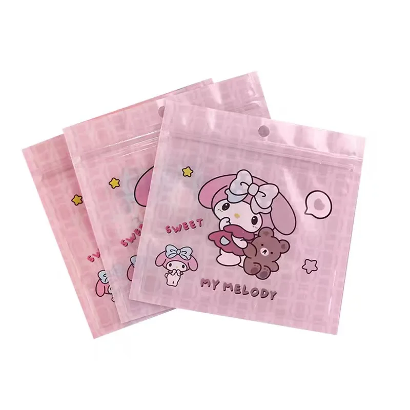 hello kitty sanrio my melody kuromi cartoon kuromi ziplock bag candy snack packaging bag storage sealed bag gift wholesale