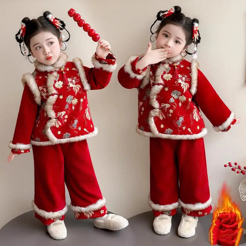 

Зимняя куртка на хлопковой подкладке для девочек, утепленное пальто, брюки-клеш, детская теплая кавайная модная новая стильная повседневная одежда