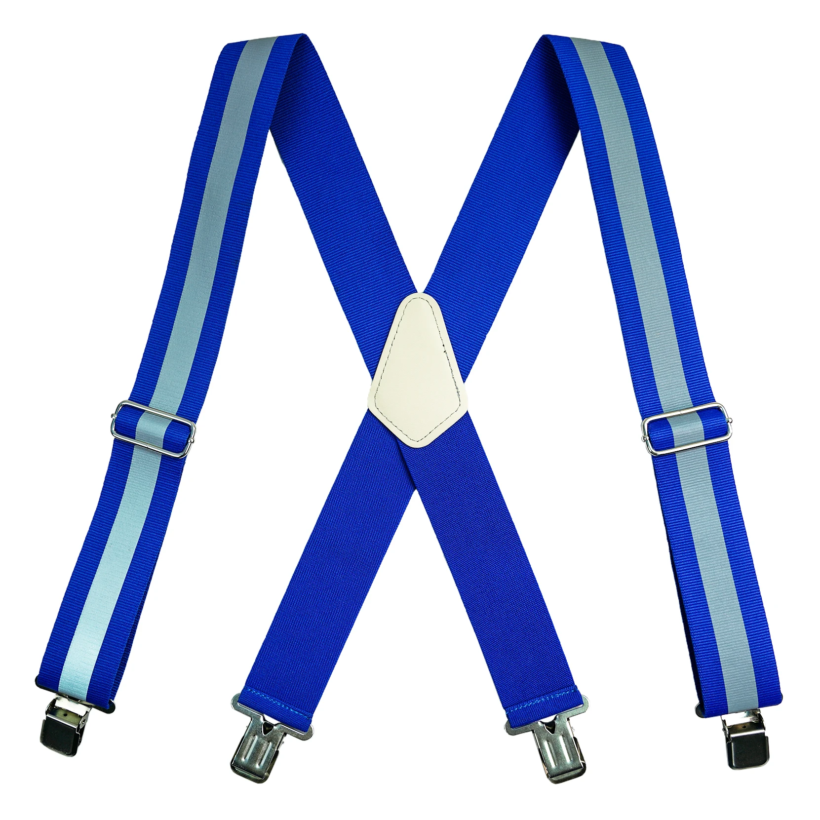 MeloTough Reflective Safety Suspenders Men's Adult X-type 4 Clips High Elastic Shoulder Brace Adjustable Heavy Duty Men Braces