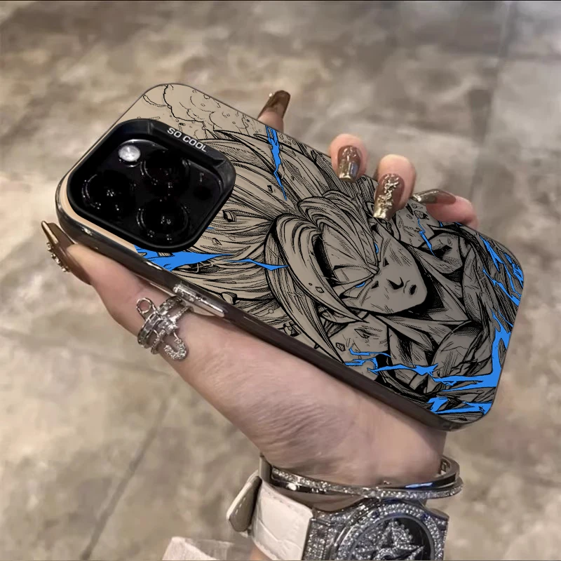 Funda Anime D-Dragon Ball Goku Vegeta para iPhone 17 16 15 14 13 12 11 Pro Max Plus 17 Air 16E X XR XS Max a prueba de golpes 2