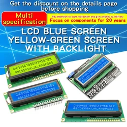 Módulo LCD1602 para Arduino, pantalla azul, amarilla y verde con retroiluminación LCD de 3,3 V y 5V, interfaz IIC/I2C, 1 unidad