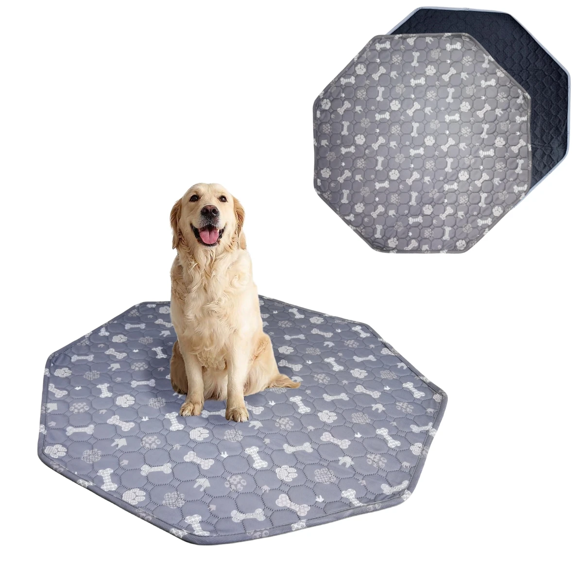 1pc Large Pet Dog Pee Pads, Rosa Rink Washable Sleep Play Pad, Reusable Dogs Puppy Pads Pet Training Pads for Dogs, Absorbent an