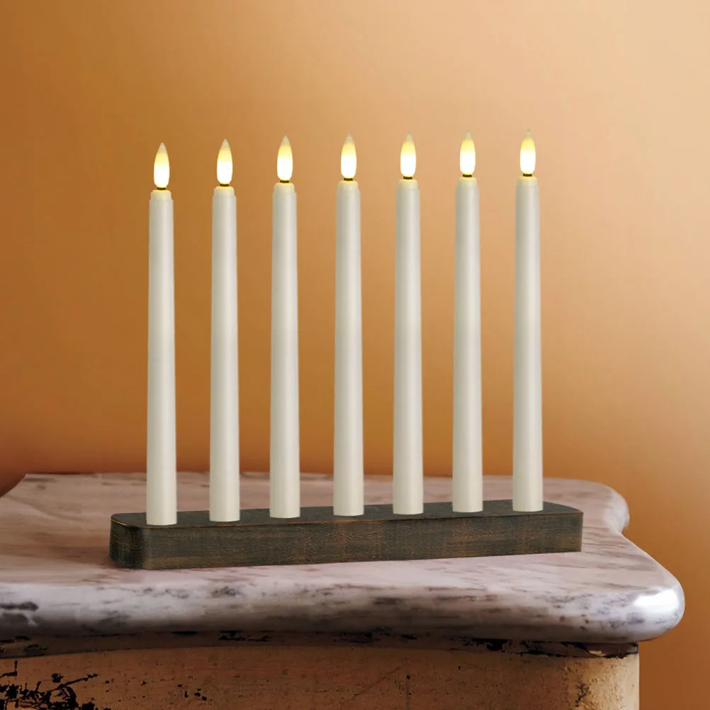 

7 Hole Multi-Slot Holder Rustic Farmhouse Style Plastic Centerpiece for Table Decor Long-Lasting Candlelight Ambiance