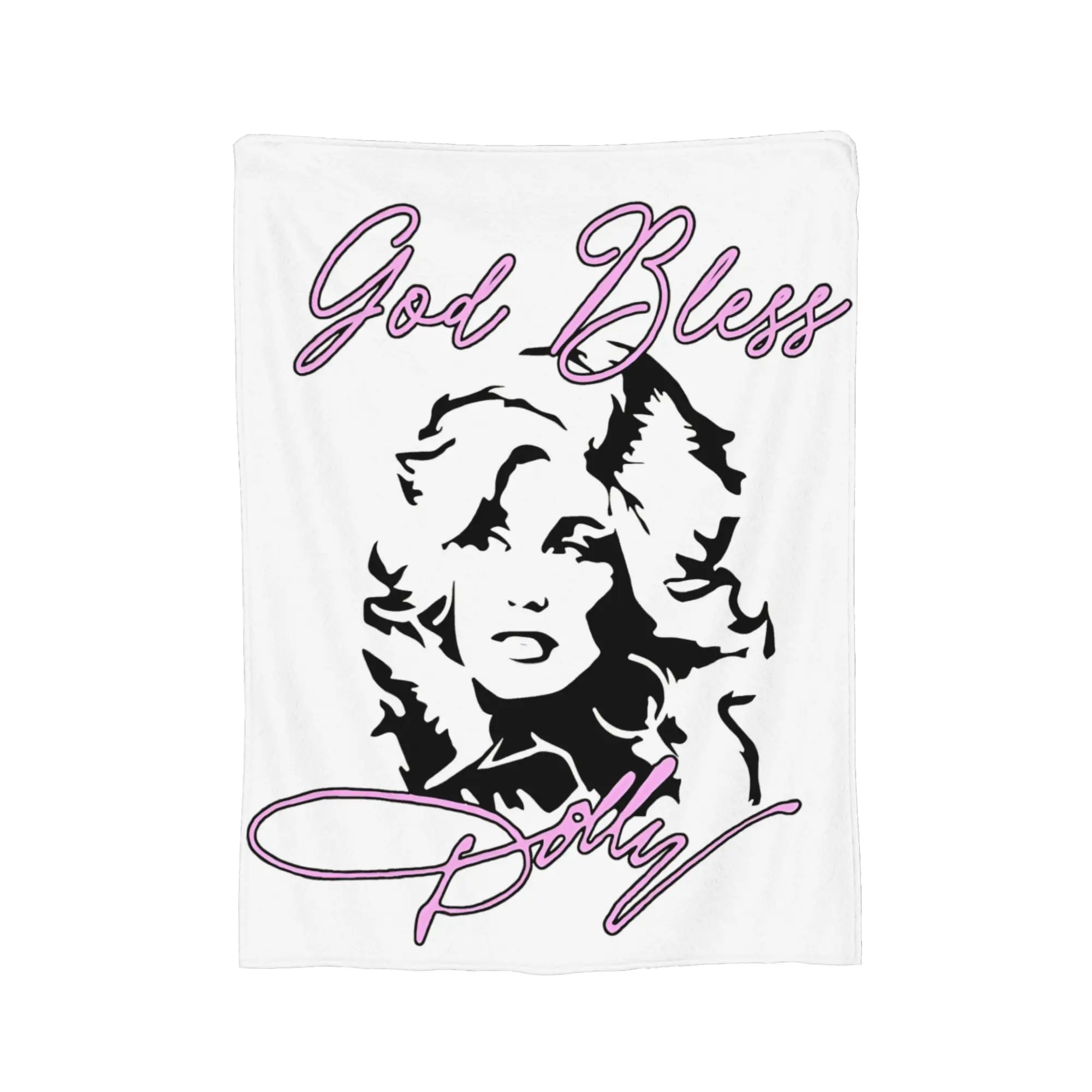 God Bless Dolly Parton Art Blanket Flannel All Season  Portable Super Warm Throw Blankets for Home Couch Plush Thin Quilt