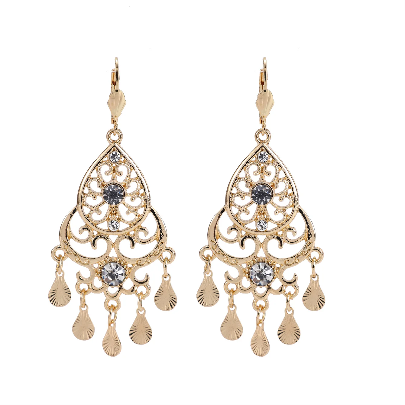 A Pair Of Unique Retro Hollowed-out Alloy Earrings Moroccan Popular Lady Earrings French Popular Bride Jewelry