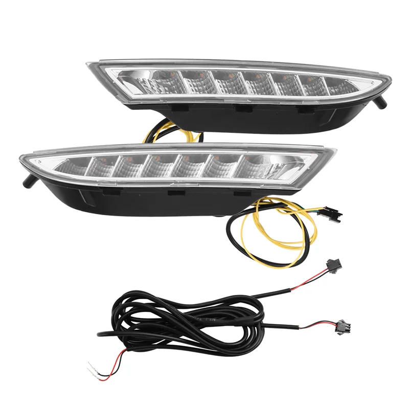 

L10A для Scirocco 2008-2013 автомобильные светодиодные DRL противотуманные фары дневные ходовые огни указатель поворота водонепроницаемый 12 В