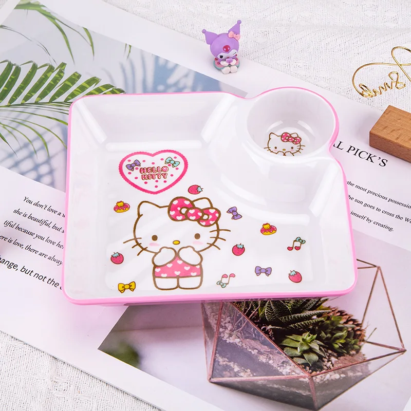 Kawaii Sanrio piatti Hello Kittys accessori Cute Anime Diamine stoviglie piatto per insalata per uso domestico piatto per gnocchi giocattoli regalo per ragazze