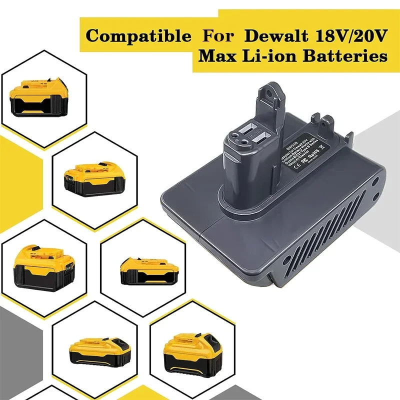 Adapter do baterii litowej DeWalt 20V konwertowany na Dyson typ B DC31 DC34 DC35 DC44 DC45 DC56 DC57 odkurzacz ręczny