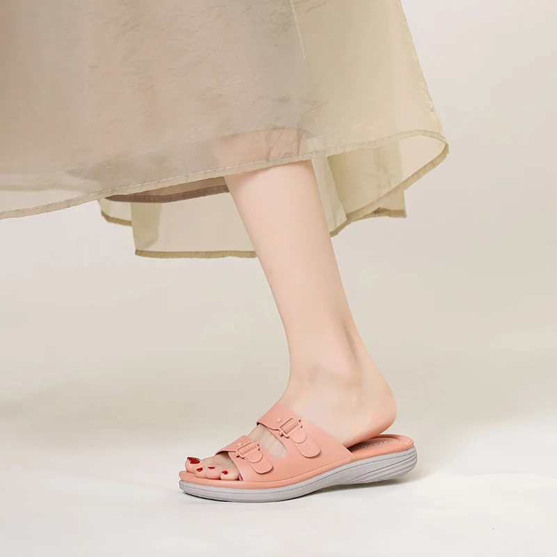 

Summer trend women's slippers for outerwear, simple, non slip, versatile, thick soled, comfortable, one-piece belt,sandals