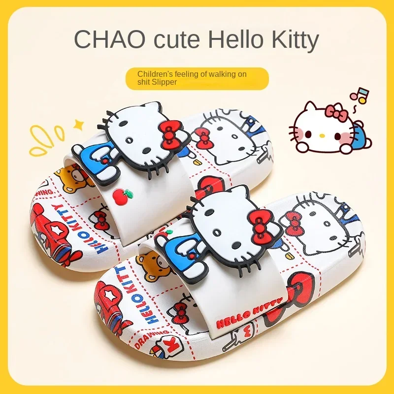 Sanrioed Cartoon My Melody Kuromi Hellokittys Bathroom Anti-slip Slippers Cute Printing Children Adult Slippers Beach Sandals