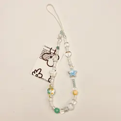 Ins Unique Design Phone Charm Strap Anti-loss Wrist Lanyard Keychain Star Flower Pendant Gir Woman Hanging Rope for IPhone 15