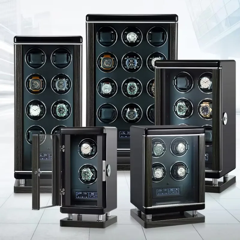 Custom Automatic Watch Winder 6 Slots Touch Screen Motor Luxury Automatic Watch Winder Box