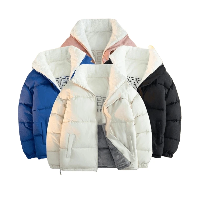 

High Quality Trendy Brand Bread Jacket Male Stand Collar Jacket Korean Style New Parker Coat Brand New Winter Lamb Wool Jacket