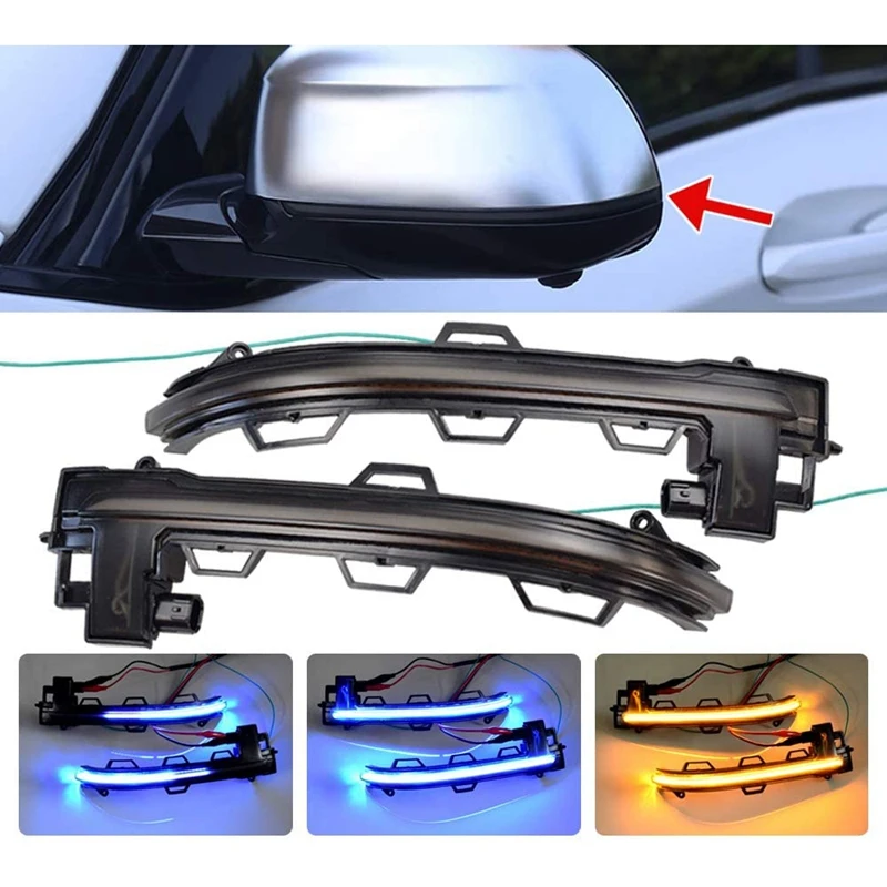 Dynamic Turn Signal Light Side Wing Mirror Indicator Rearview Mirror Lamp For-BMW X3 X4 X5 X6 X7 G01 G02 2018-2020 Blue