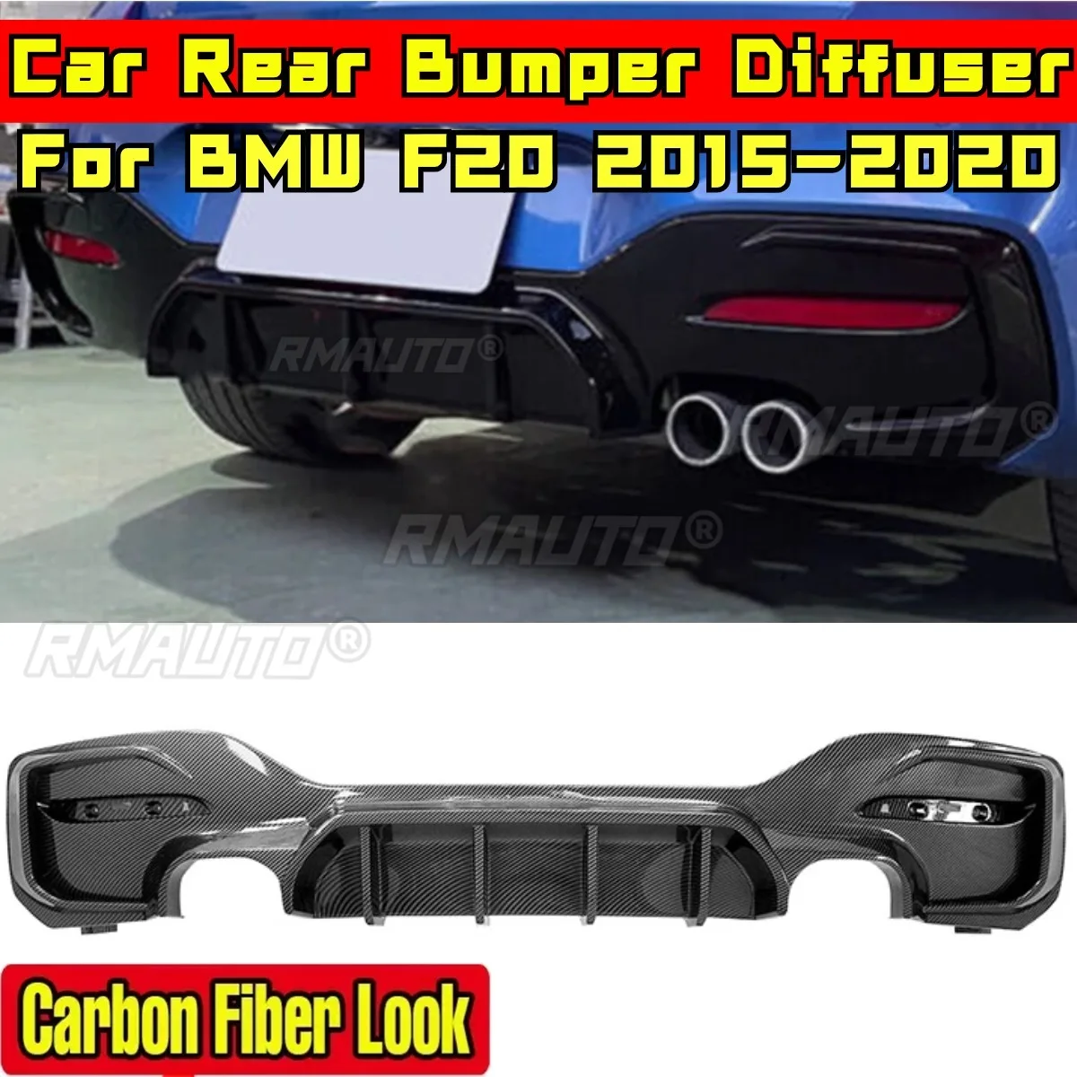 

For BMW F20 2015-2020 Car Accessories BMW F20 Car Rear Bumper Lip Diffuser Carbon Fiber Look MP Style Bumper Splitter Body Kit