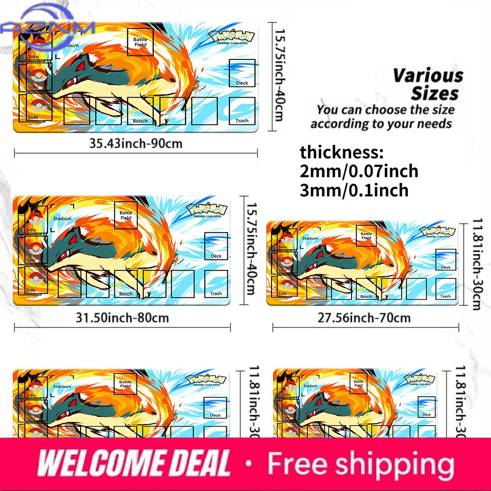

Typhlosion Fire Blast Pokemon TCG Trading Card Game Playmat Large Non Slip Gaming Mouse Pad Desk Mat