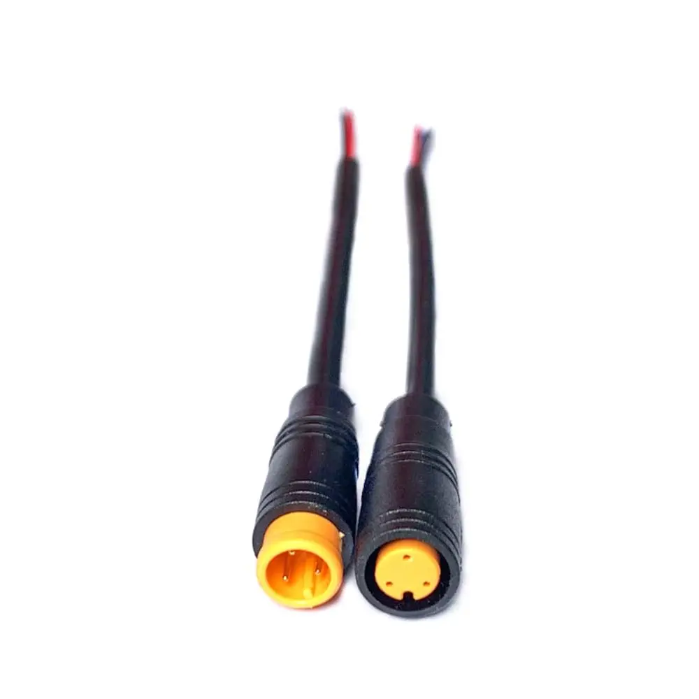 Black Ebike Accessories For Ebike Bafang Waterproof Connector Base Connector Display Pin 2/3/4/5/6Pin Cable