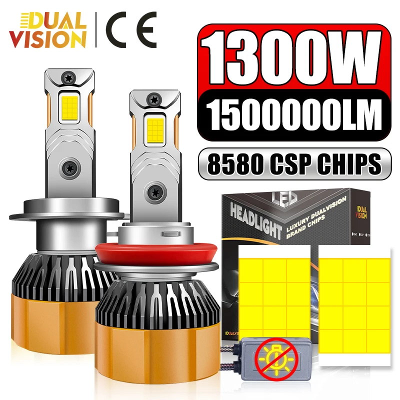 

H4 H7 H3 Светодиодные фары CANBUS H11 H1 9005 HB3 9006 HB4 H8 H9 9012 HIR2 Светодиодные фары 1300 Вт 1500000 Автомобильные фары LM Power 8580 CSP