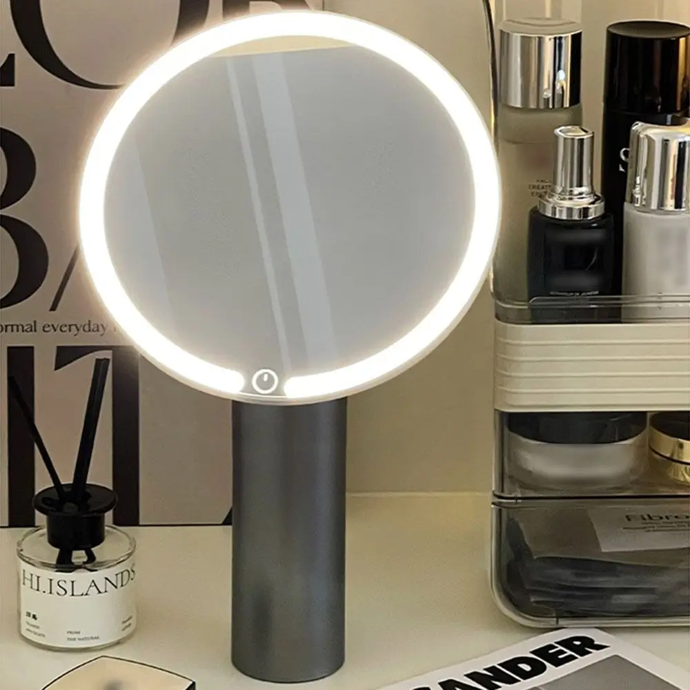 Touch Control LED Makeup Mirror 3 Color Lights Adjustable Portable Cosmetic Mirrors USB Charging High Definition