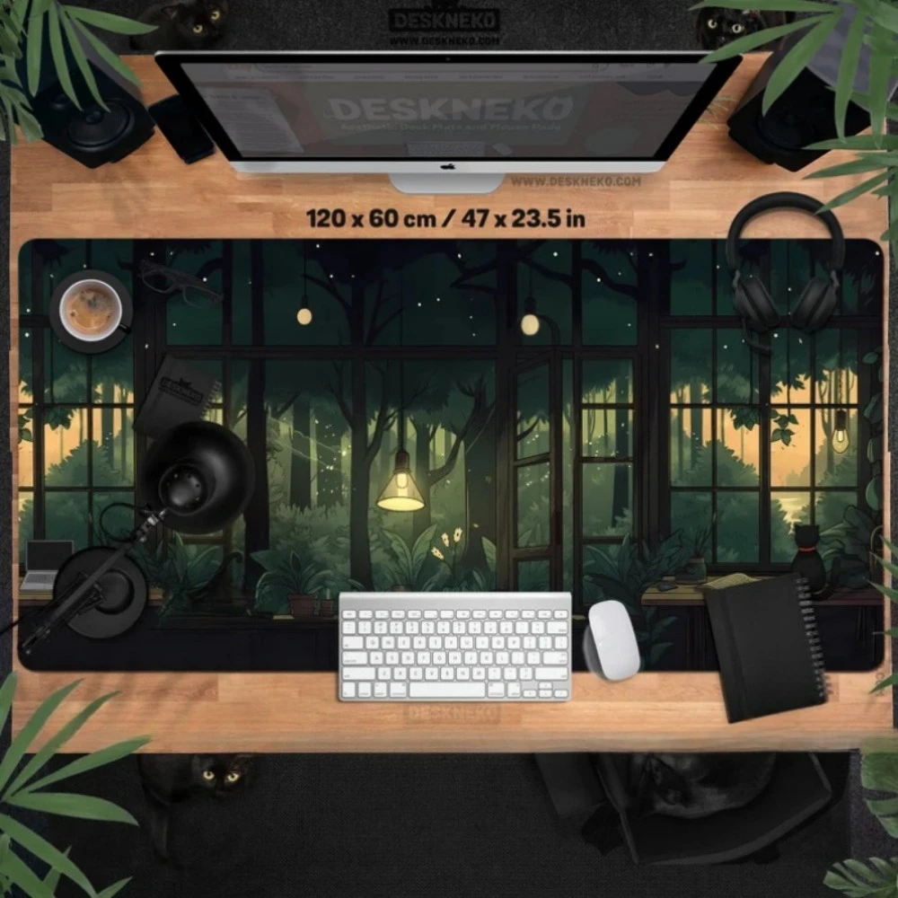 Comprend des sets de table vert style académie sombre, des tapis de bureau, des organiseurs de bureau et des plateaux, ainsi que des tapis de souris.
