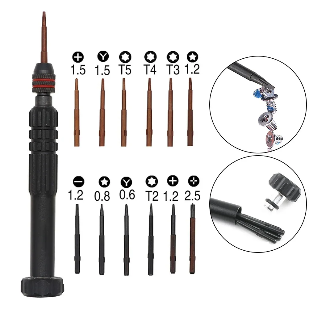 12 In 1 12.8cm Precision Crewdriver Chrome Vanadium Alloy Steel Repair Open Tool Kit Screwdriver Bit For DIY Mobile Phone