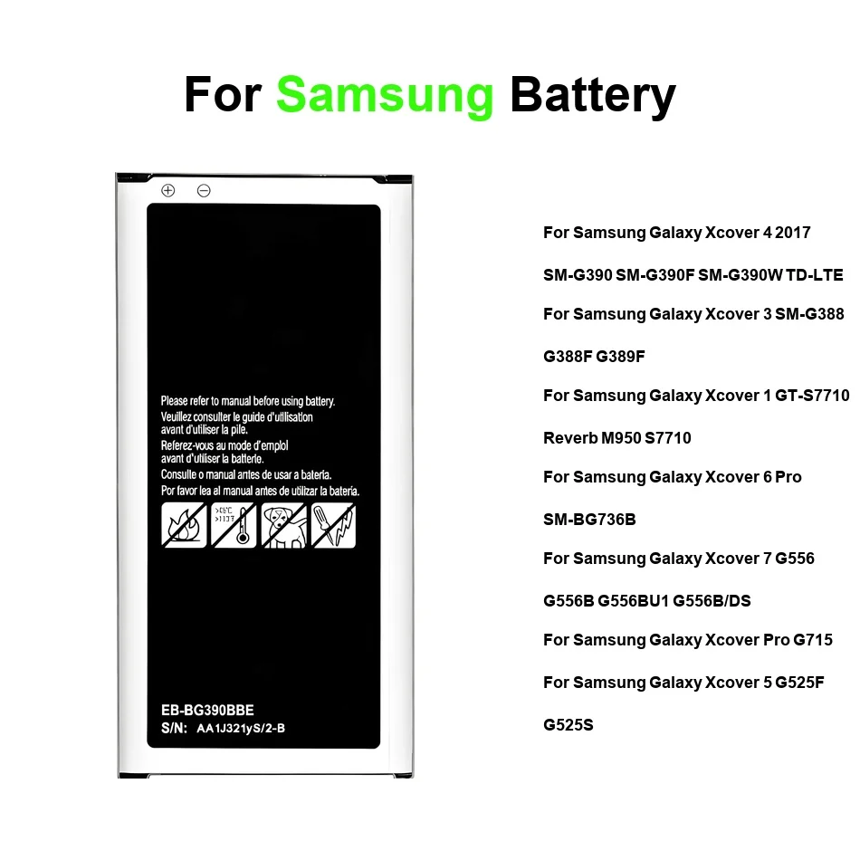 EB-BG715BBE EB-BG525BBE EB-BG556GBY Battery For Samsung Galaxy Xcover 1 3 5 6 7 4 SM-G390 g556b DS g556bu1 Lte Pro 2017
