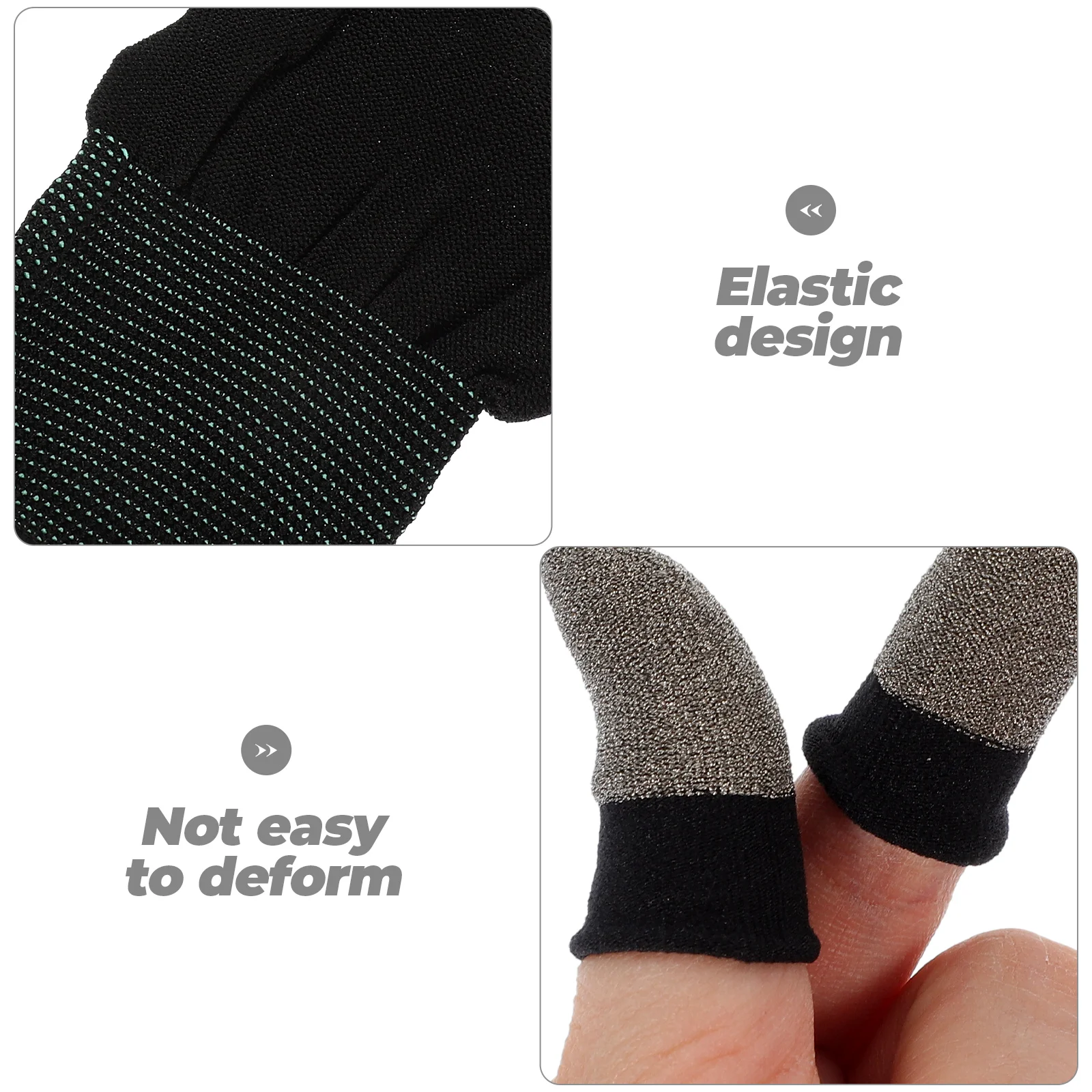

1 set Mobile Gaming Gloves Touch Screen Finger Sleeves Anti-Sweat Breathable Game Gloves for Phone Cellphone Lightweight Silver