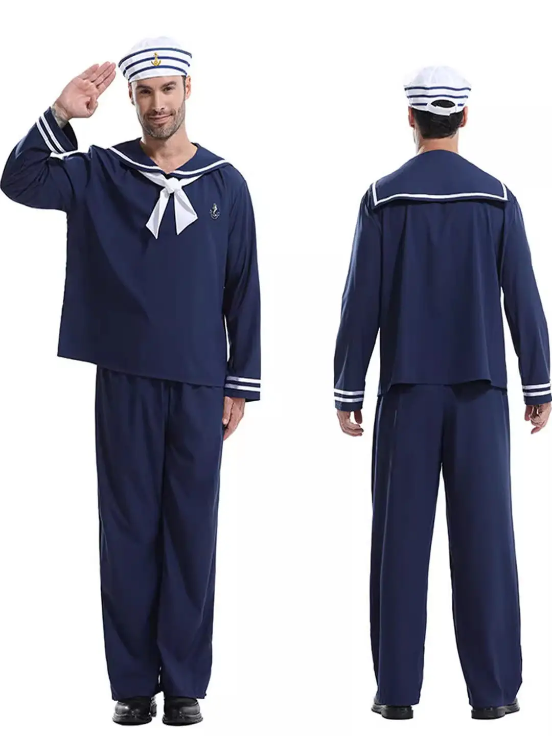 Bla orm Stage Performance Costume loween eriff Sailor  Par Outfit Haome Police Officer Polyester
