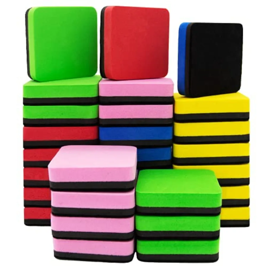 

30 Pack Magnetic Whiteboard Eraser for and Adults, Made of EVA Material, for Cleaning Dry Erase Markers on Magnetic Soft Whiteb