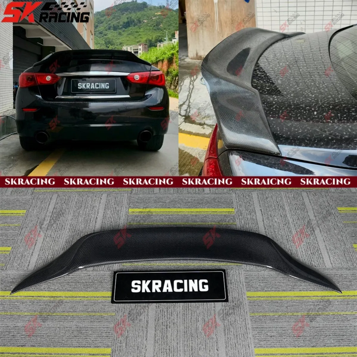 

Fits Infiniti Q50 14+ Carbon Fiber/Forged/Unpainted FRP Rear Trunk Spoiler Wing