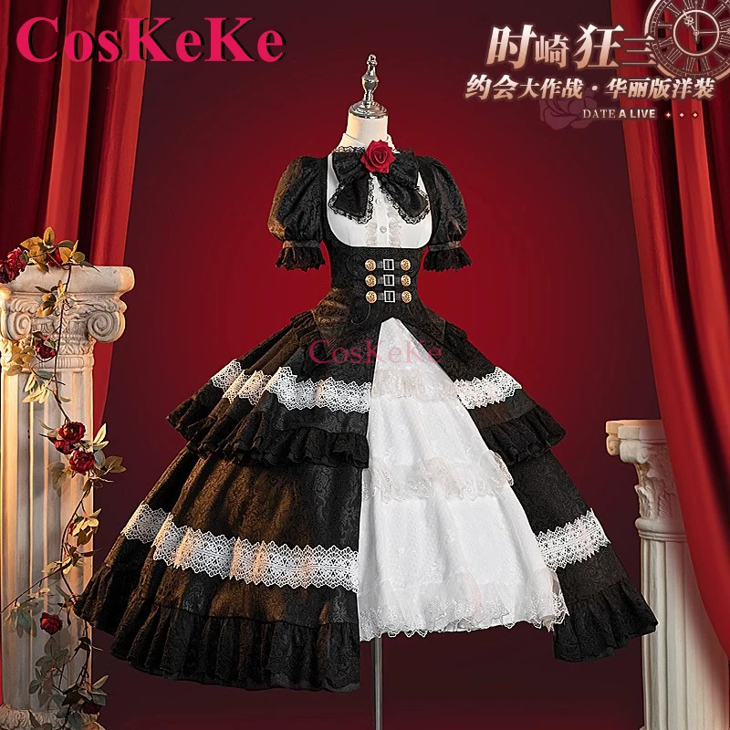 CosKeKe Tokisaki Kurumi Cosplay Anime DATE A LIVE Kostüm Elegantes wunderschönes Lolita-Kleid Aktivität Party Rollenspiel Kleidung S-XL