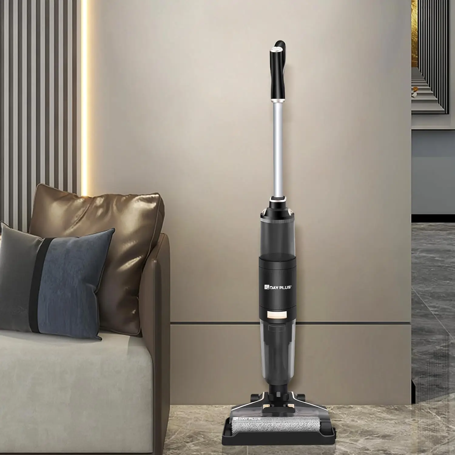 Vacuum Mop Combo for Hard Floor/Area Rugs/Pet Hair/Sticky Messes, Wet Dry Vacuum Cleaner with Water Spray and 2 Suction