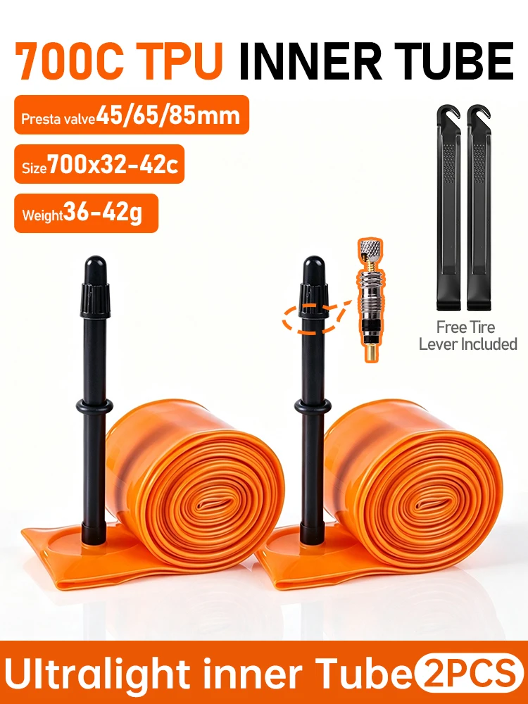 AliExpress PRO'S PRO Gravel Road Bike Off-Road Inner Tube TPU 700x32c 35c 38c 42c Puncture-Resistant MTB Bicycle TPU Inner Tube French Valve45/65mm