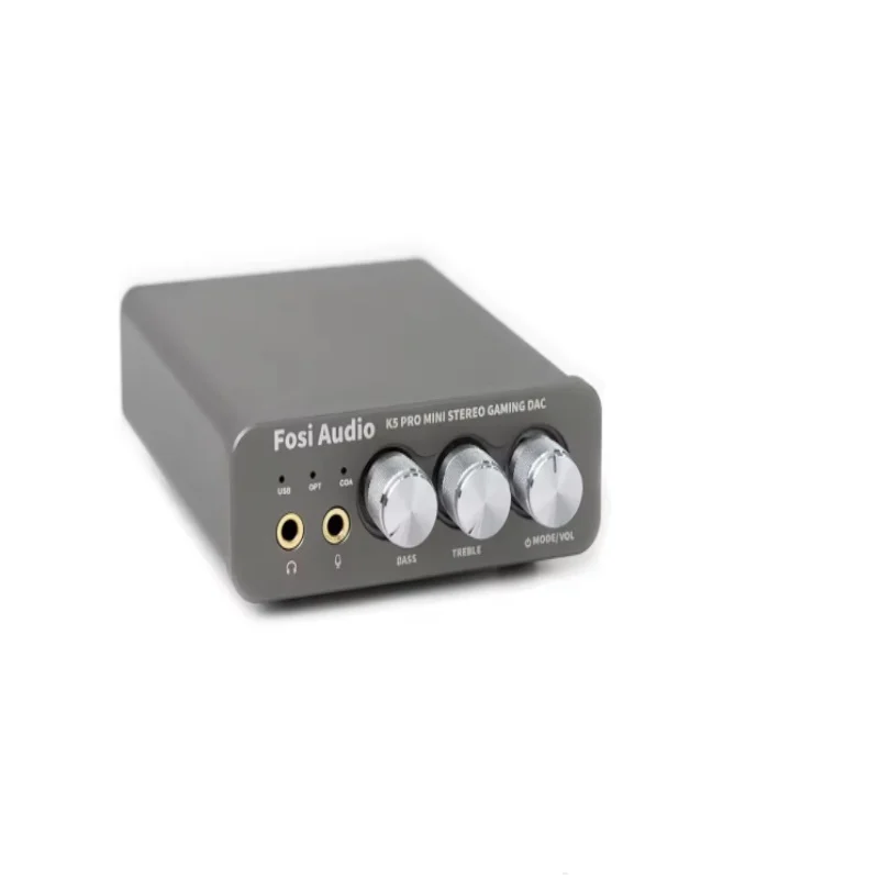 Fosi Audio K5 PRO Mini Stereo Gaming USB C Audio Hoofdtelefoon Versterker DAC AMP met Mic voor PS5 Desktop Powered Actieve Luidsprekers